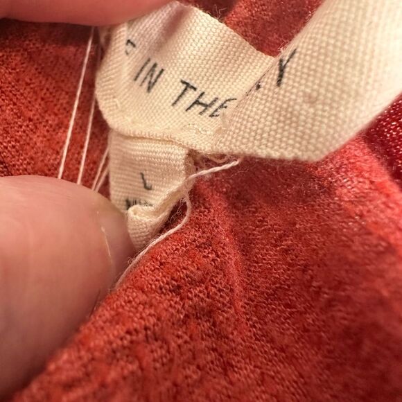 EUC Pie in the Sky Women’s Burnt Orange Peplum Crop Top Ruffle Cap Sleeve Size L - Picture 4 of 6